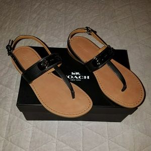 Coach Gracie Semi Matte Calf Sling Sandal